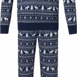 Pastunette Familie Kerst Vrouwen Pyjamaset - Blauw - Maat 36