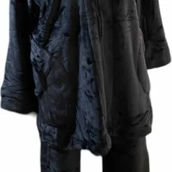 Merkloos Dames Fleece Huispak S/M Zwart