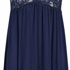 Hunkemöller Nachtmode Dames Slipdress Nora Lace - Blauw - Maat M