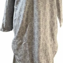 Merkloos Dames Flanel Pyjamaset Warm Gevoerd Met Extra Lange Top XXL Grijs/paars