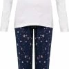 Happy Shorts Dames Kerst Pyjama Shirt + Broek Gingerbread Wit / Blauw - Maat M