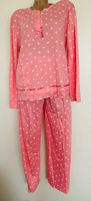 Merkloos Dames Pyjamaset Met Stippen M Wit/roze 1 Merkloos Dames Pyjamaset Met Stippen M Wit/roze