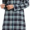 Rebelle Dames Nachthemd Flanel L/M - 90CM- Blue Square - 38