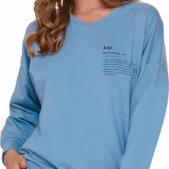 Doctor Nap Katoenen Huispak Dames | Joggingpak Dames | Trainingspak Dames | 3-delig | Lange Mouw Korte & Lange Broek | NAP Ocean DRS.4216 SPO.4214 SHO.4215 S -Pyjama-S-Dames Winkel 392x840