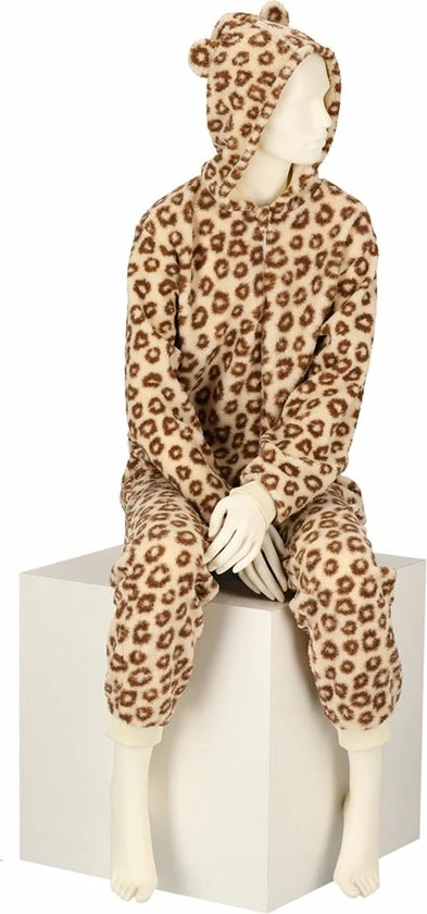 Apollo Dames Onesie | Panterprint | Maat L/XL | Beige | Dieren Onesie | Onesie Dames 4 Apollo Dames Onesie | Panterprint | Maat L/XL | Beige | Dieren Onesie | Onesie Dames - Afbeelding 4