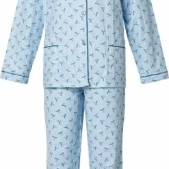 Lunatex Cocodream Dames Flanel Pyjama Met Print Blue - Maat XL