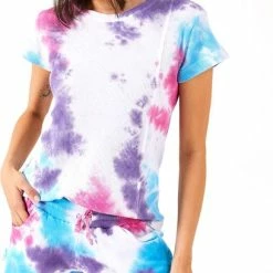 Cúpla Cupla Pajama Loungewear Tie Dye Set With Shorts - T-shirt- Huis Pack - Tie Dye Set -Pyjama-S-Dames Winkel 408x840 1