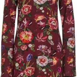 Pyjama-S-Dames Winkel 6 ESSENZA Elm Scarlett Nachthemd Lange Mouw Wijnrood - M