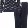 Tenderness Badstof Dames Pyjama Blauw TEPYD2124A - Maten: M