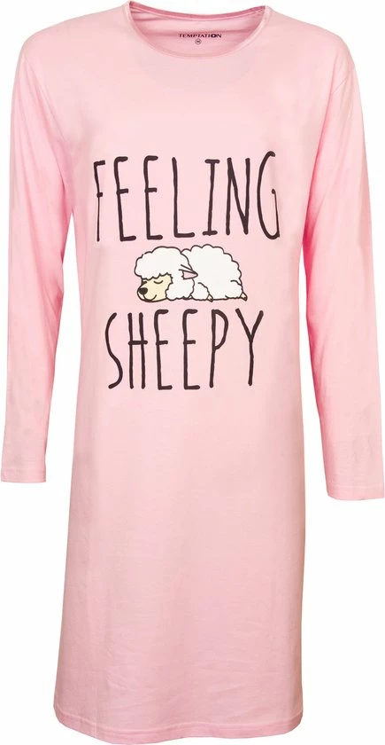 Temptation Dames Bigshirt Licht Roze TPNGD2124A - Maten: L 1 Temptation Dames Bigshirt Licht Roze TPNGD2124A - Maten: L