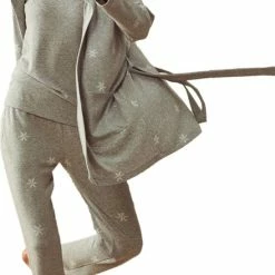 Feyza - 3 Delige Dames Pyjama Set, Lange Mouwen, Grijs - M