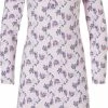 Pastunette Dames Nachthemd | MAAT 52 | Lange Mouw | Leaves Flower | Roze
