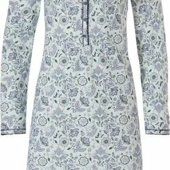Pastunette Klassiek, Katoenen Dames Nachthemd Met Lange Mouwen En Knoopjes 'floral Delight'