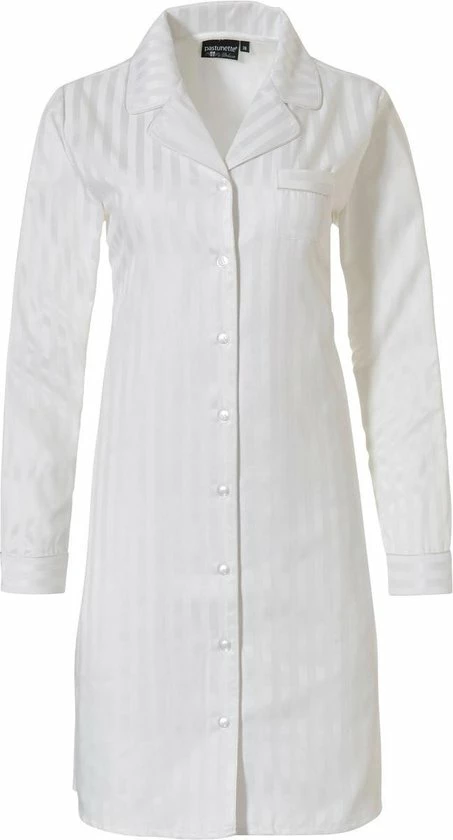 Pastunette De Luxe Pastunette Dames Nachthemd Satijn L/M - Snow - 48 - Creme 2 Pastunette De Luxe Pastunette Dames Nachthemd Satijn L/M - Snow - 48 - Creme - Afbeelding 2