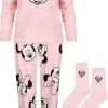 DISNEY Minnie Mouse - Cadeauset: Damespyjama + Sokken, Fleece, Roze / S