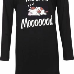 Temptation Dames Bigshirt Zwart TPNGD2125A - Maten: L