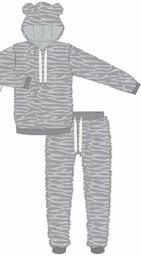 Apollo Huispak Dames | Zebra Print | Grijs | Maat S/M | Huispak Dames Volwassenen Fleece | Joggingpak Dames 5 Apollo Huispak Dames | Zebra Print | Grijs | Maat S/M | Huispak Dames Volwassenen Fleece | Joggingpak Dames - Afbeelding 5