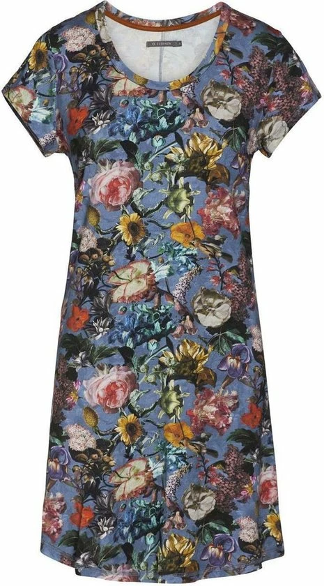 ESSENZA Isa Famke Nachthemd Korte Mouw Moonlight Blue - XS 1 ESSENZA Isa Famke Nachthemd Korte Mouw Moonlight Blue - XS