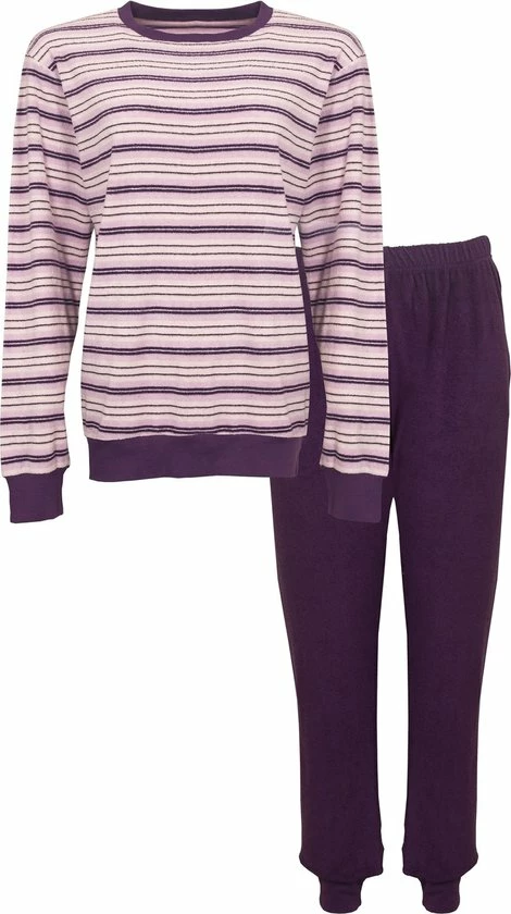 Tenderness Badstof Dames Pyjama Paars TEPYD2121A - Maten: M 4 Tenderness Badstof Dames Pyjama Paars TEPYD2121A - Maten: M - Afbeelding 4