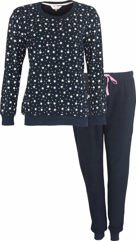 Tenderness Badstof Dames Pyjama Blauw TEPYD2123A - Maten: S 3 Tenderness Badstof Dames Pyjama Blauw TEPYD2123A - Maten: S - Afbeelding 3