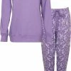 Tenderness Dames Pyjama Gebloemd Lila TEPYD1104B - Maten: L