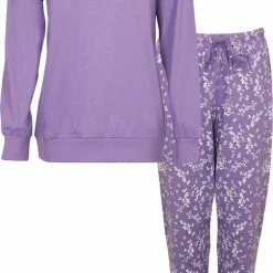 Pyjama-S-Dames Winkel 2 Tenderness Dames Pyjama Gebloemd Lila TEPYD1104B - Maten: L