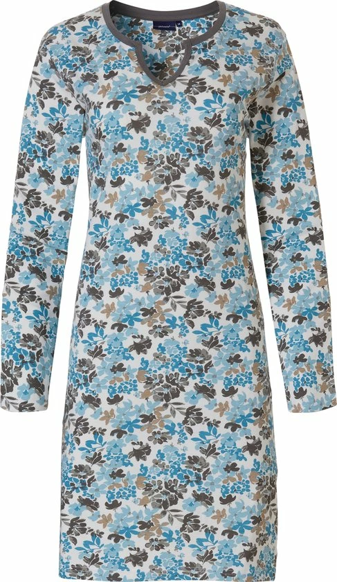 Pastunette - Winter Flowers - Nachthemd - Wit/Blauw - Maat 40 1 Pastunette - Winter Flowers - Nachthemd - Wit/Blauw - Maat 40