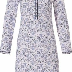 Pastunette Klassiek, Katoenen Dames Nachthemd Met Lange Mouwen En Knoopjes 'floral Delight'