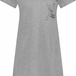 Hunkemöller Dames Nachtmode Nachthemd Ronde Hals - Grijs - Maat XL/XXL