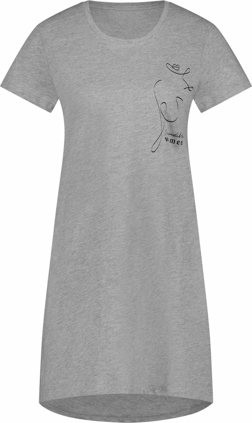 Hunkemöller Dames Nachtmode Nachthemd Ronde Hals - Grijs - Maat XL/XXL 1 Hunkemöller Dames Nachtmode Nachthemd Ronde Hals - Grijs - Maat XL/XXL