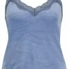 Hunkemöller Dames Nachtmode Cami Velours Lace - Blauw - Maat M
