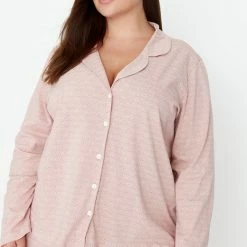 Trendyol Vrouwen Standaard Kraag Pyjamaset Grote Maten -Pyjama-S-Dames Winkel 520x840 1
