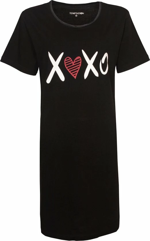 Temptation Dames Bigshirt Zwart TPNGD1127A - Maten: XXL 1 Temptation Dames Bigshirt Zwart TPNGD1127A - Maten: XXL