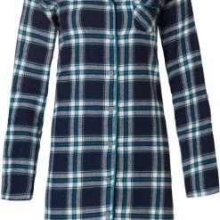 Rebelle Dames Nachthemd Flanel L/M - 90CM- Blue Square - 38 -Pyjama-S-Dames Winkel 526x840 1