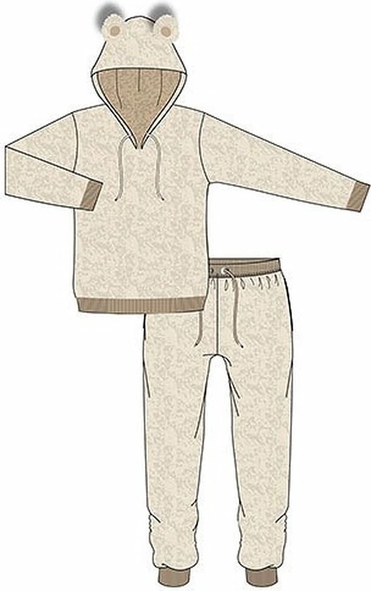 Apollo Dames Huispak Loungewear Beige Fleece Incl Capuchon - Maat S/M 10 Apollo Dames Huispak Loungewear Beige Fleece Incl Capuchon - Maat S/M - Afbeelding 10