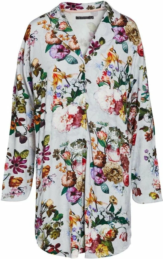 ESSENZA Lindy Fleur Nachthemd Lange Mouw Grijs - S 7 ESSENZA Lindy Fleur Nachthemd Lange Mouw Grijs - S - Afbeelding 7