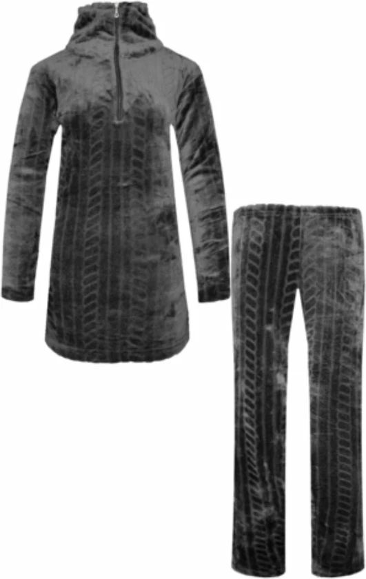 Merkloos Dames Fleece Huispak/pyjama Met Zakken Ritsje En Capuchon M Zwart 1 Merkloos Dames Fleece Huispak/pyjama Met Zakken Ritsje En Capuchon M Zwart