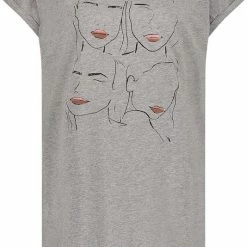 Hunkemöller Dames Nachtmode Nachthemd Ronde Hals - Grijs - Maat XL/XXL