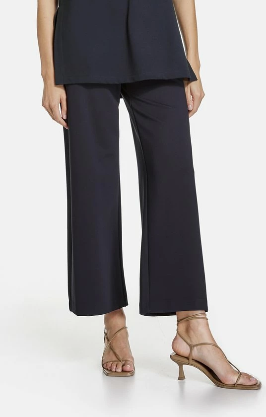 TAIFUN Dames Wijde 7/8-broek Van Jersey ECOVERO™ Navy-48 1 TAIFUN Dames Wijde 7/8-broek Van Jersey ECOVERO™ Navy-48