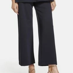 TAIFUN Dames Wijde 7/8-broek Van Jersey ECOVERO™ Navy-42