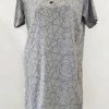 Merkloos Dames Nachthemd Korte Mouw Met Print M 38-40 Grijs/rood