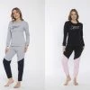 Merkloos 2-Pack Sophia Mila Dames Luxe Pyjama | 2-delige Set | Lange Mouwen | Pyama Dames Volwassenen | Lange Mouw | Blouse | Katoen | Pyjama Dames | Maat L