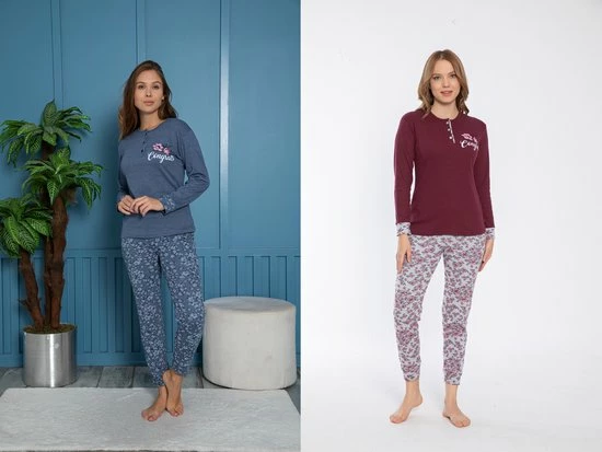 Merkloos 2-Pack Sophia Mila Dames Luxe Pyjama | 2-delige Set | Lange Mouwen | Pyama Dames Volwassenen | Lange Mouw | Blouse | Katoen | Pyjama Dames | Maat XL 1 Merkloos 2-Pack Sophia Mila Dames Luxe Pyjama | 2-delige Set | Lange Mouwen | Pyama Dames Volwassenen | Lange Mouw | Blouse | Katoen | Pyjama Dames | Maat XL