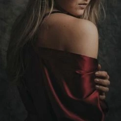 Merkloos Uniek Cadeau Vrouw,Kimono Dames Satijn, Bordeaux Rood Met Kant, Lang Model One Size -Pyjama-S-Dames Winkel 550x417