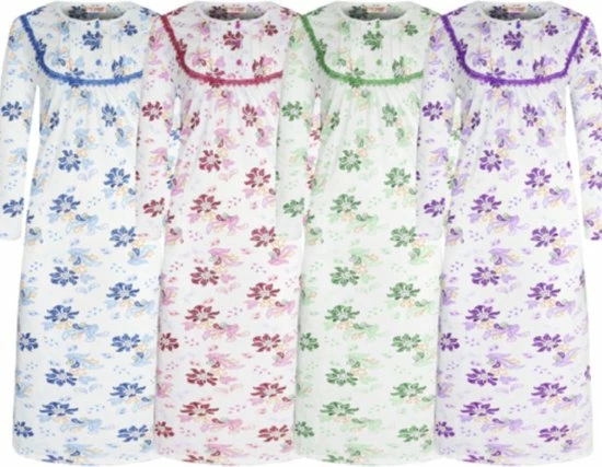 Merkloos Dames Lang Nachthemd Met Lange Mouwen XXL 44-48 Wit/roze 4 Merkloos Dames Lang Nachthemd Met Lange Mouwen XXL 44-48 Wit/roze - Afbeelding 4