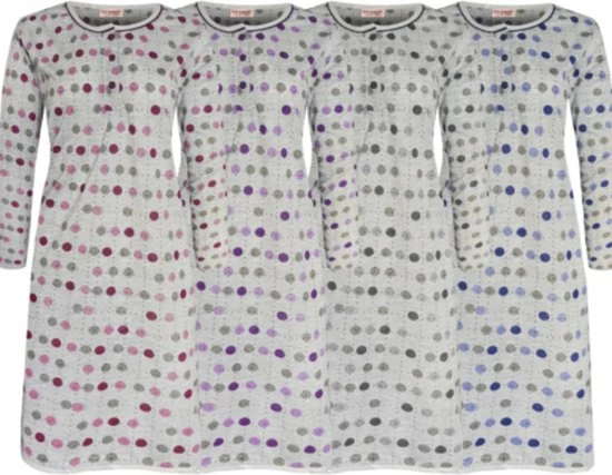 Merkloos Dames Nachthemd Lange Mouwen Met Stippen XXXL 46-48 Grijs/blauw 2 Merkloos Dames Nachthemd Lange Mouwen Met Stippen XXXL 46-48 Grijs/blauw - Afbeelding 2