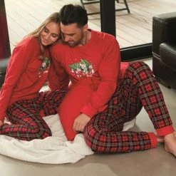 Cornette Katoenen Familie Pyjama Dames Volwassenen | Lange Mouw Lange Broek | Kerst Winter Matching Gezin Pyama | Family Time 671/306 XL -Pyjama-S-Dames Winkel 550x440 5