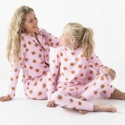 Little Label Pyjama Dames - Maat XL / 42 - Model Grandad - Roze, Oker - Zachte BIO Katoen -Pyjama-S-Dames Winkel 550x453