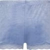 Hunkemöller Dames Nachtmode Shorts Velours Lace - Blauw - Maat M