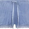 Hunkemöller Dames Nachtmode Shorts Velours Lace - Blauw - Maat S